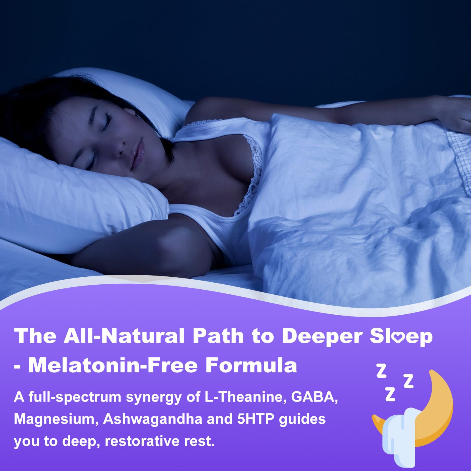 Sugar Free L-Theanine Gummies, L Theanine Supplement for Adults & Kids, L'Theanine with Ashwagandha, Magnesium, 5HTP & GABA - Support Calm, Relax, zzZ, Focus, Vegan Strawberry Flavor, 60 Count - TrustMedUSA