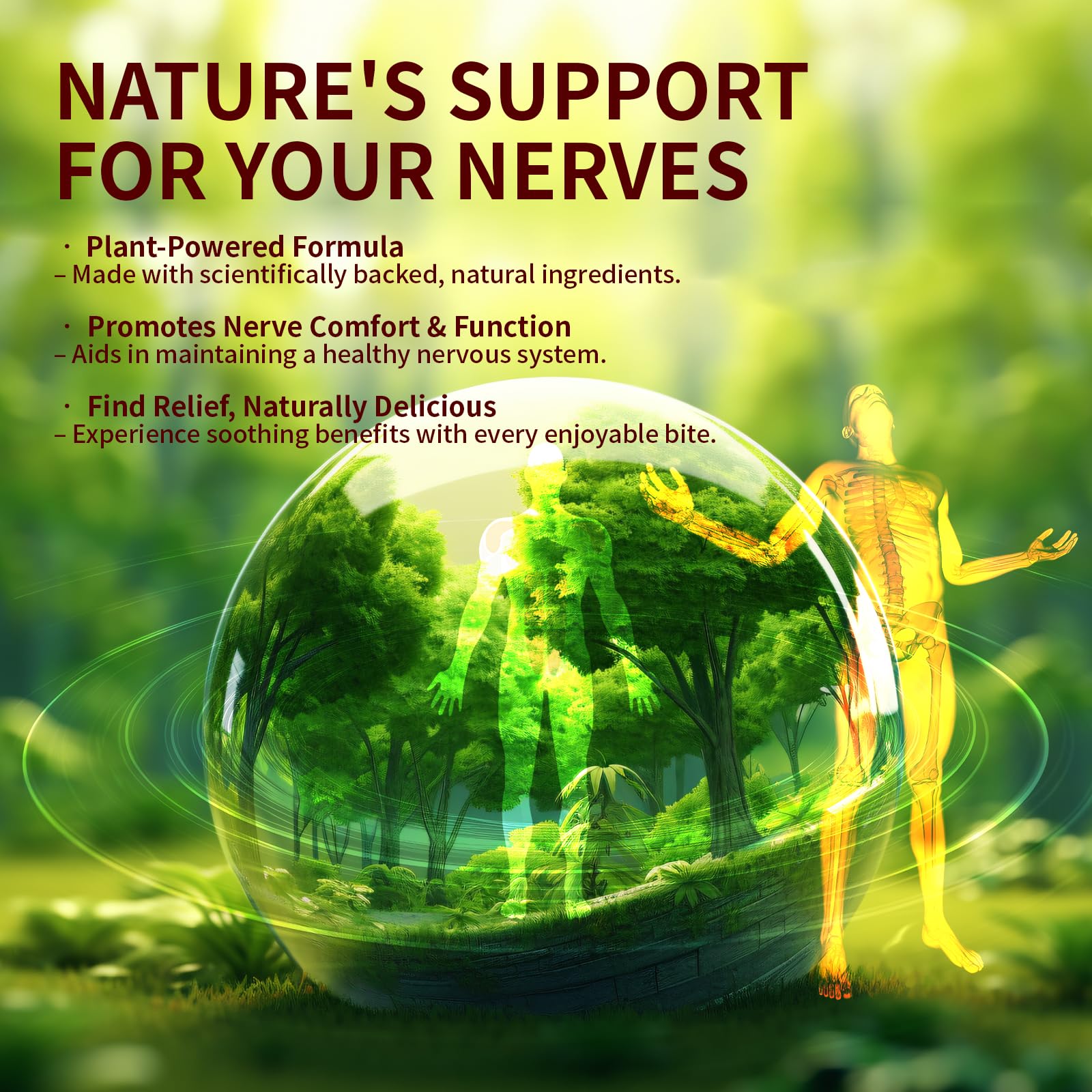 Sugar Free Neuropathy Support Gummies for Nerve – Enhanced Nerve Health, Regeneration, Cognitive Support with Vitamin B1, B6, B12, Magnesium, ALA, Turmeric, CoQ10 & More - TrustMedUSA