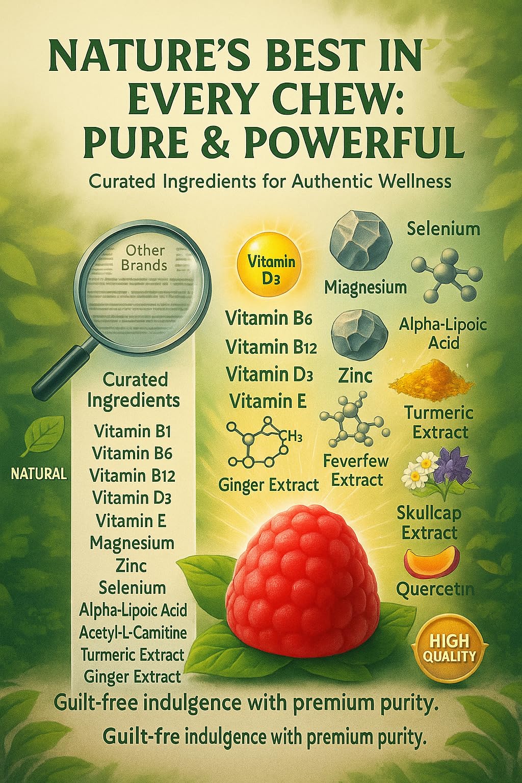 Sugar Free Neuropathy Support Gummies for Nerve – Enhanced Nerve Health, Regeneration, Cognitive Support with Vitamin B1, B6, B12, Magnesium, ALA, Turmeric, CoQ10 & More - TrustMedUSA