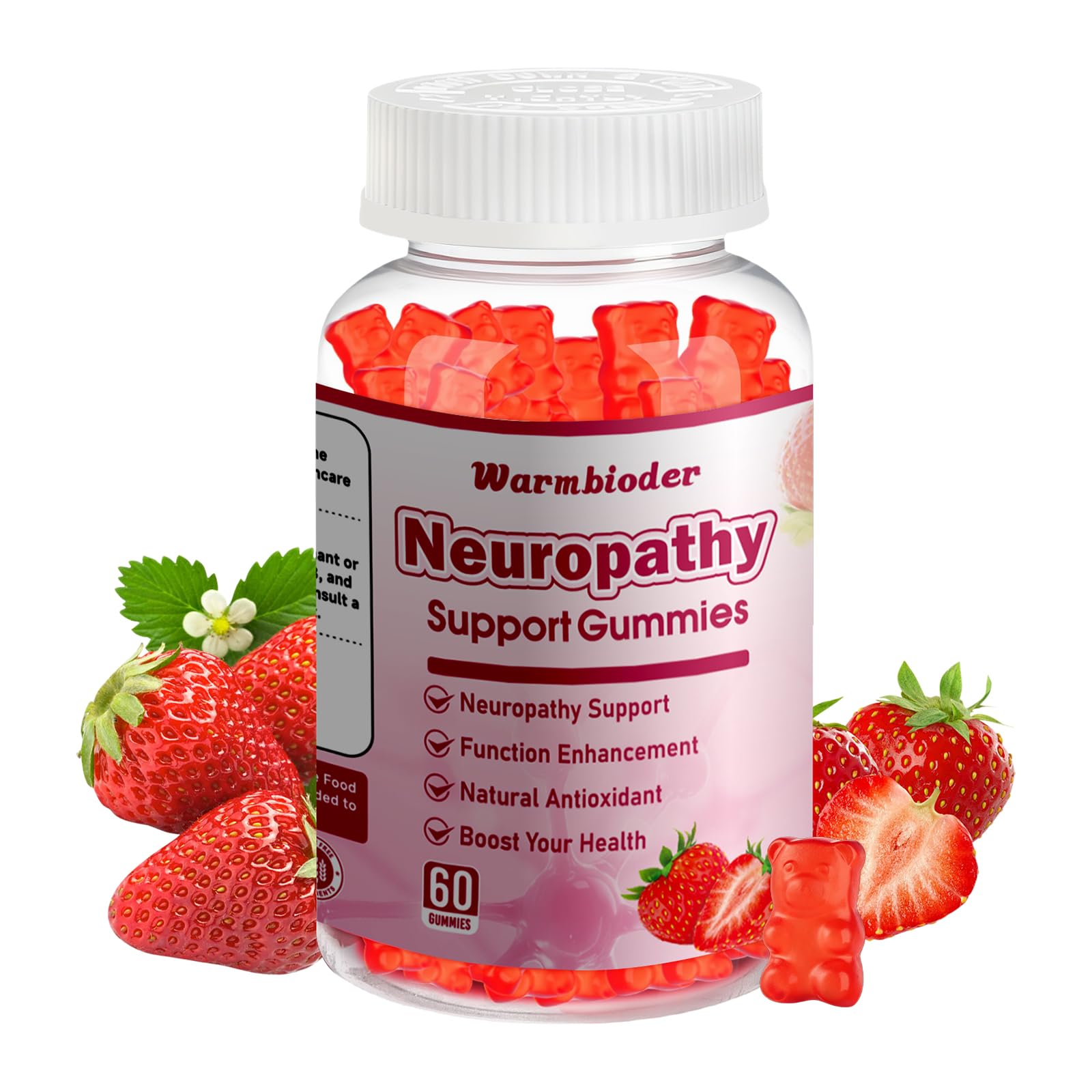 Sugar Free Neuropathy Support Gummies for Nerve – Enhanced Nerve Health, Regeneration, Cognitive Support with Vitamin B1, B6, B12, Magnesium, ALA, Turmeric, CoQ10 & More - TrustMedUSA