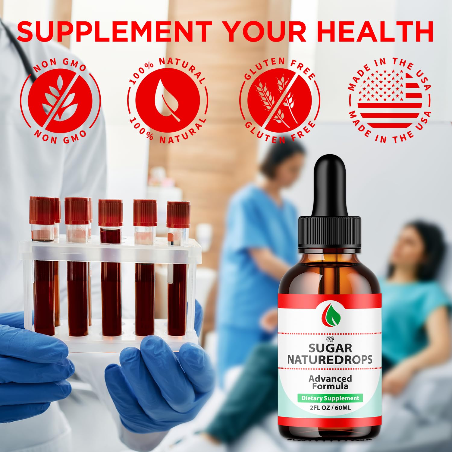 Sugar Nature Drops, Official SugarNature Blood Health Support Drops with All Natural Ingredients, Sugar Nature Liquid Supplement Optimal Health & Wellness Support with Premium Vitamins (30 Servings) - TrustMedUSA