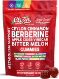 Sugar Savior Ceylon Cinnamon Berberine Gummies Apple Cider Vinegar Artichoke Turmeric Blueberry Ginseng Banaba Bitter Melon Black Pepper Vitamin D Zinc GLP1 Gummies 60 Count by Clean Nutra - TrustMedUSA