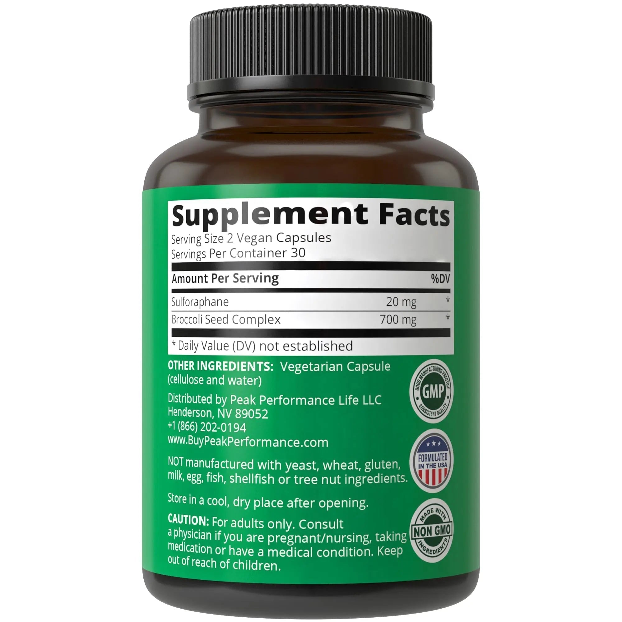 Sulforaphane Supplement 20mg + Broccoli Seed Extract Vegan Capsules. Activated - TrustMedUSA