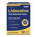 Sumifun 4% Lidocaine Patches Maximum Strength - 12 Count Pain Relieving Gel Patch for Muscle Soreness, Back Ache, Knee, Neck & Joint Pains - Topical Analgesic (Large, Count, 12) - TrustMedUSA