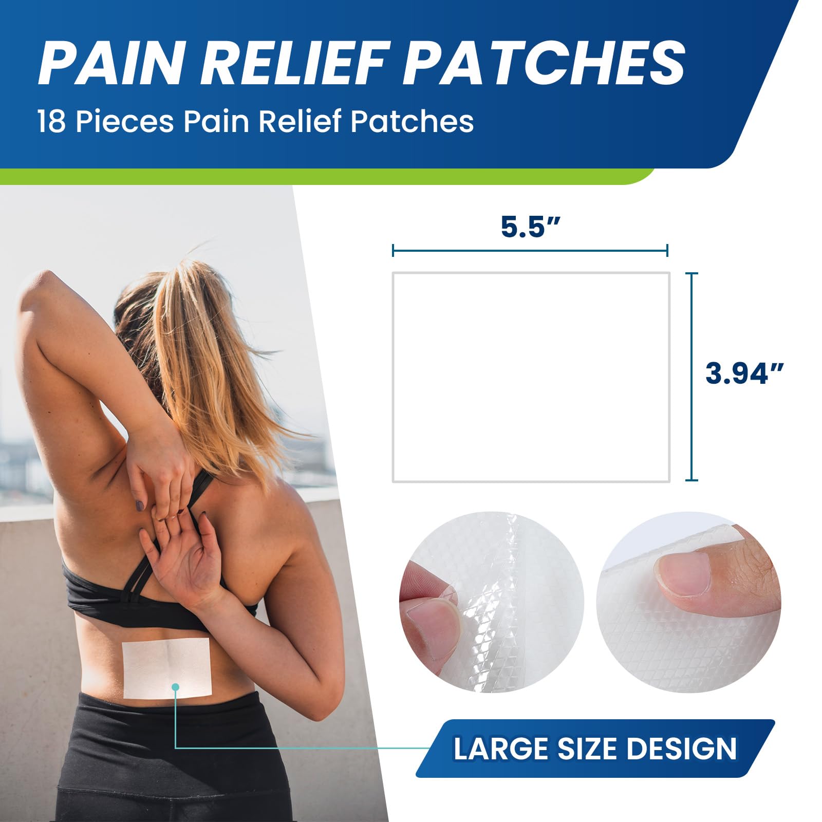 Sumifun Lidocaine Pain Relief Patches - Fast, Targeted Therapy Simple Backache, Soreness, Sprain, Joint Pain with Maximum Strength 4% Lidocaine and 1% Menthol (Large, Count, 31) NDC 83602-172-31 - TrustMedUSA