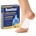 Sumifun Medium Size Lidocaine Patches - Plantar Fasciitis Relief, Foot & Neck & Arm & Small Pain Areas - Maximum OTC Strength - Stays in Place (Small, Count, 15) - TrustMedUSA