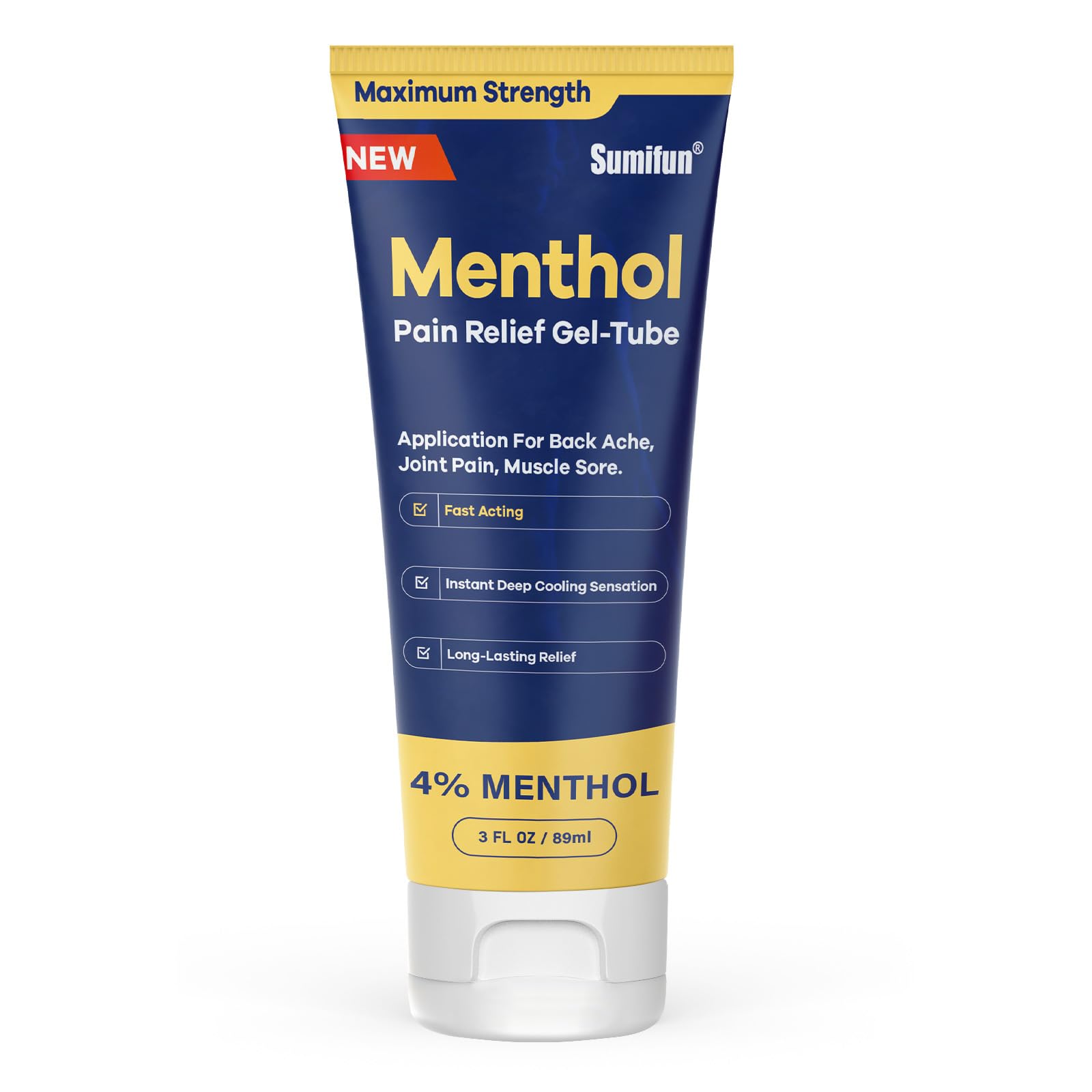 Sumifun Menthol Pain Relief Gel-Tube-3 FL OZ Tube (Pack of 1)- for Knee & Lower Back Pain Relief, Sore Muscle Relief, Neck Pain Relief, Shoulder Pain Relief - TrustMedUSA