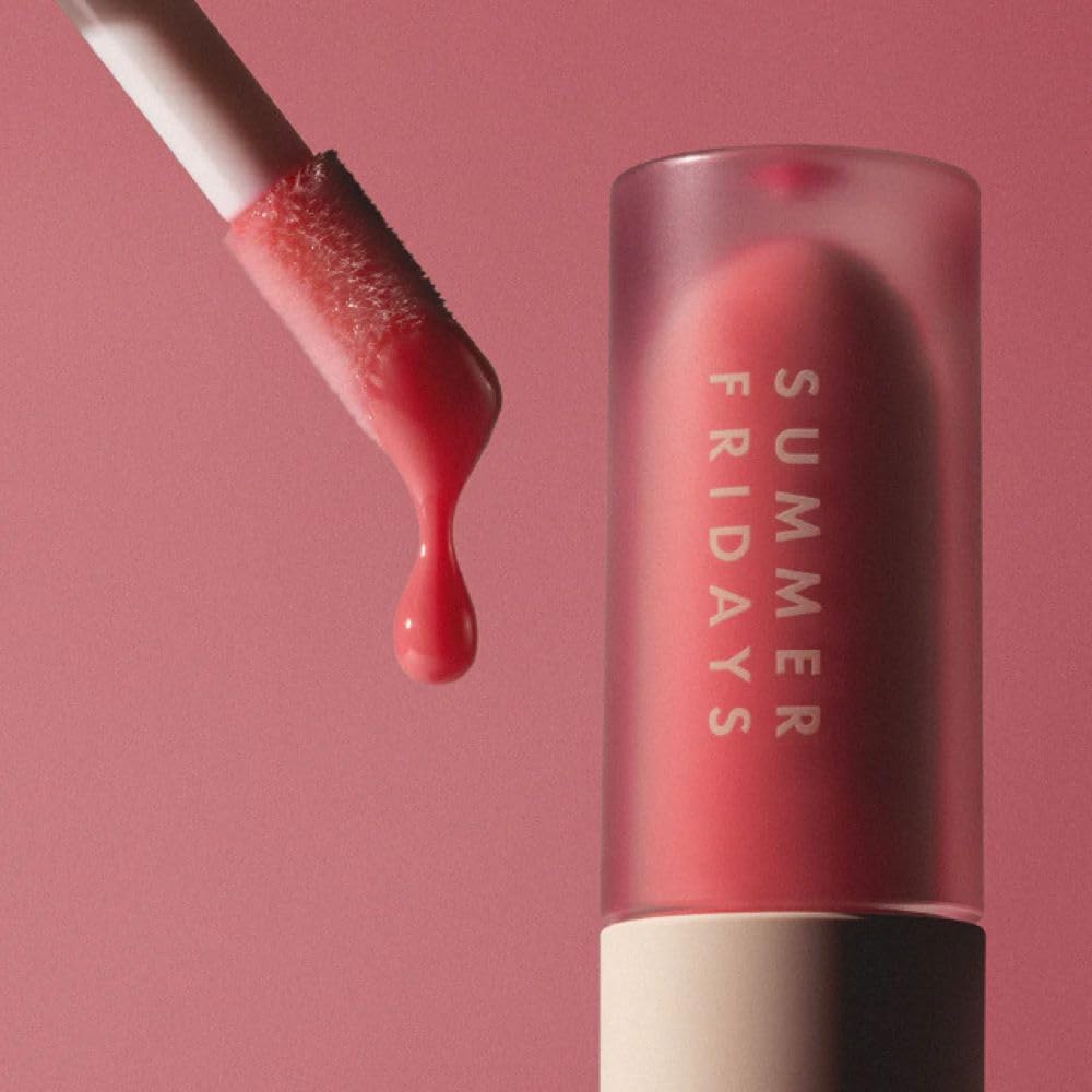 Summer Fridays Dream Lip Oil - Hydrating Tinted Lip Gloss Oil - Non-Sticky Formula with Skincare Benefits for Long-Lasting Softness + Shine - Effortless Beauty Gifts - Pink Cloud (0.15 Oz) - TrustMedUSA