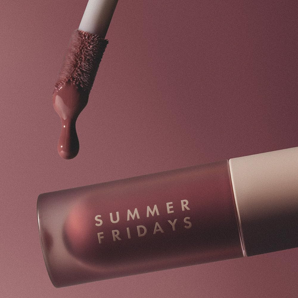 Summer Fridays Dream Lip Oil - Hydrating Tinted Lip Gloss Oil - Non-Sticky Formula with Skincare Benefits for Long-Lasting Softness + Shine - Effortless Beauty Gifts - Soft Mauve (0.15 Oz) - TrustMedUSA