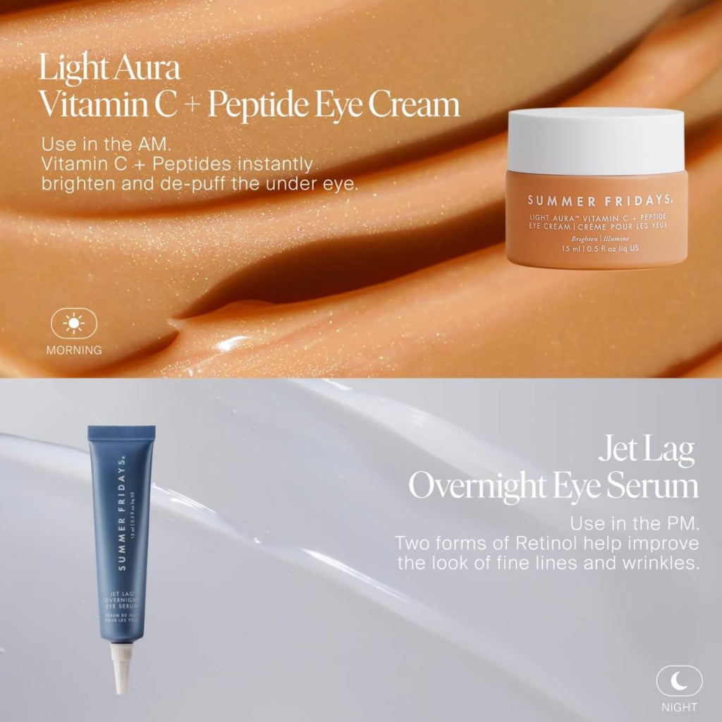 Summer Fridays Jet Lag Overnight Eye Serum - Nourishing Undereye Treatment for Dark Circles - Helps to Hydrate, Smooth, Firm & Depuff - Enriched with Glycerin to Lock in Moisture (0.5 Fl Oz) - Maple Wellness Supplements