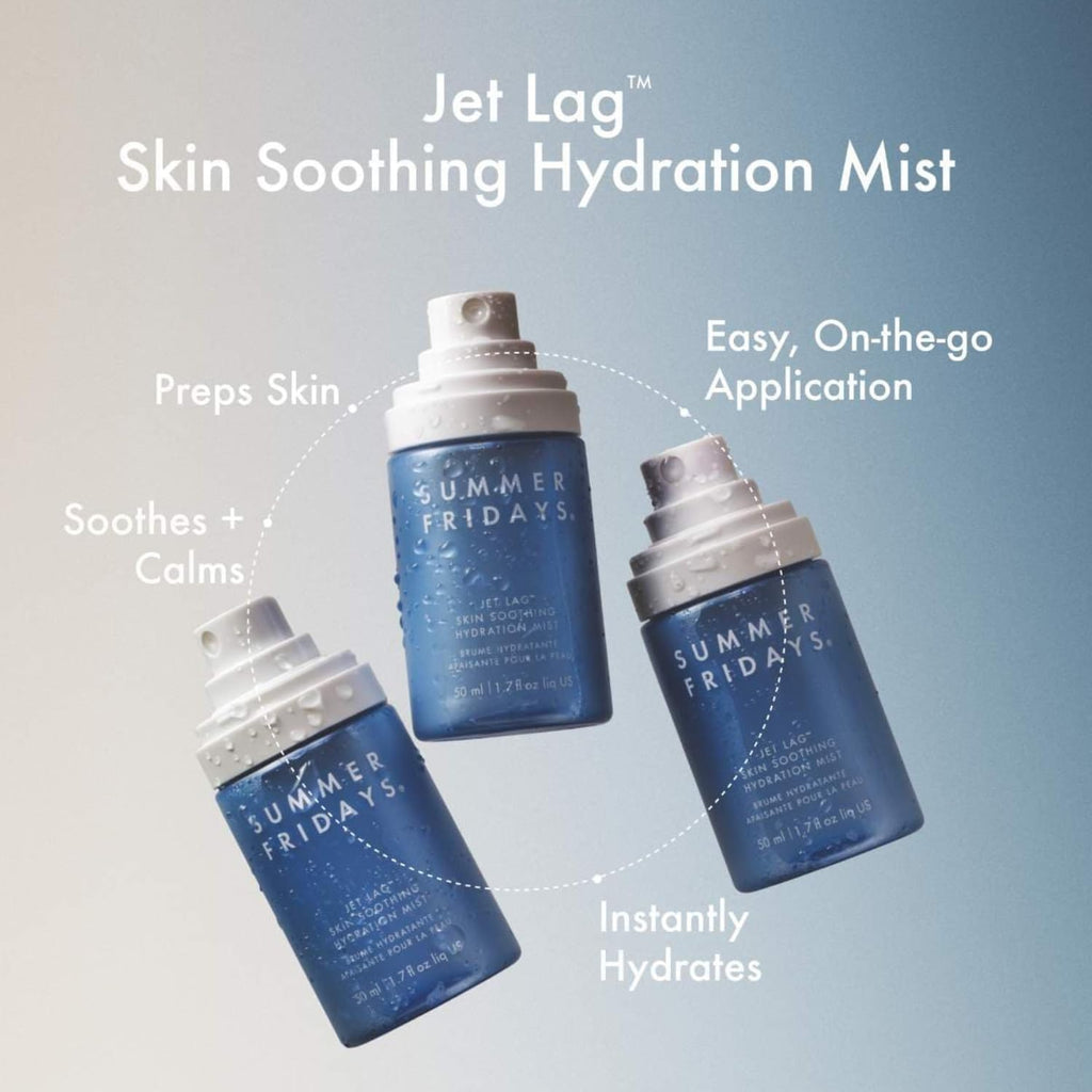 Summer Fridays Jet Lag Skin Soothing Hydration Face Mist - Ultra-Fine Facial Spray & Hydrating Mist to Comfort, Soothe & Help Provide Protective Moisture Barrier Support for Glowing Skin (1.7 Fl Oz) - TrustMedUSA