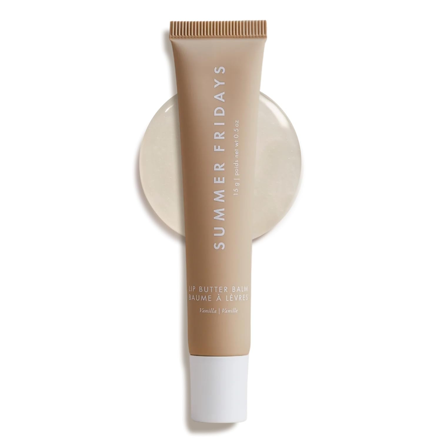 Summer Fridays Lip Butter Balm - Conditioning Lip Mask and Lip Balm for Instant Moisture, Shine and Hydration - Sheer-Tinted, Soothing Lip Care - Vanilla (.5 Oz) - TrustMedUSA