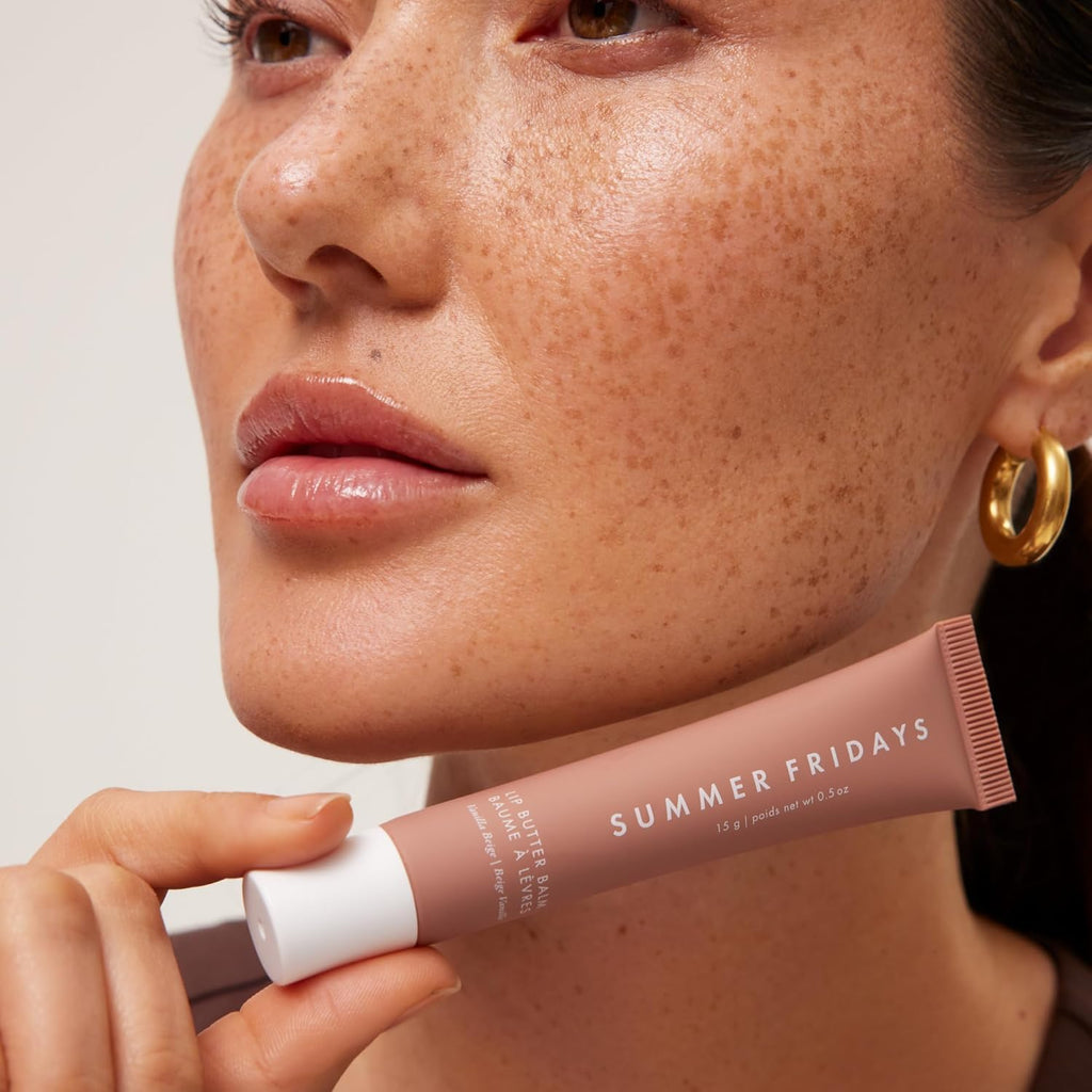 Summer Fridays Tinted Lip Butter Balm - Conditioning Vegan Lip Balm for Instant Moisture, Shine & Hydration - Sheer-Tinted, Soothing Skincare - Vanilla Beige (.5 Oz) - TrustMedUSA