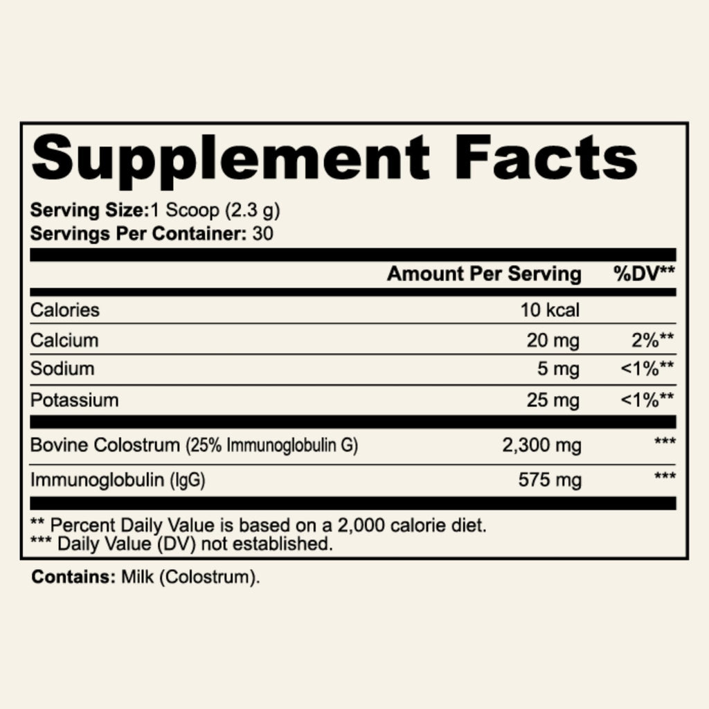 Sun Vitals Bovine Colostrum Powder 2300mg – 575mg IgG Per Serving | 25% IgG Standardized | Gut Health & Immune Support | No Fillers, No Capsules | GMP-Certified, 3rd Party Tested | 30 Servings - TrustMedUSA