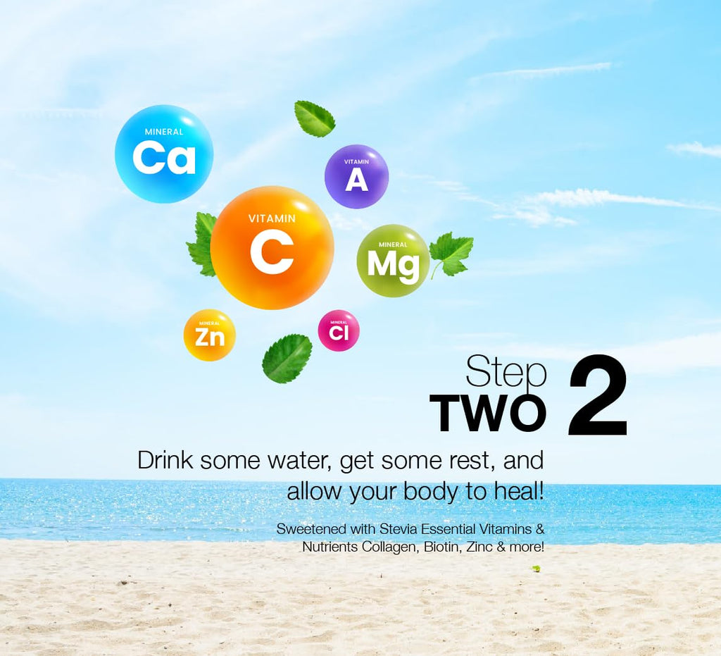 Sunburn Drink - Twin Pack - After Sun Skin Care - Supports Healthy Skin from The Inside Out -Promotes Hydration - Sun Damage Support - Mix with Water - Travel Size - TrustMedUSA