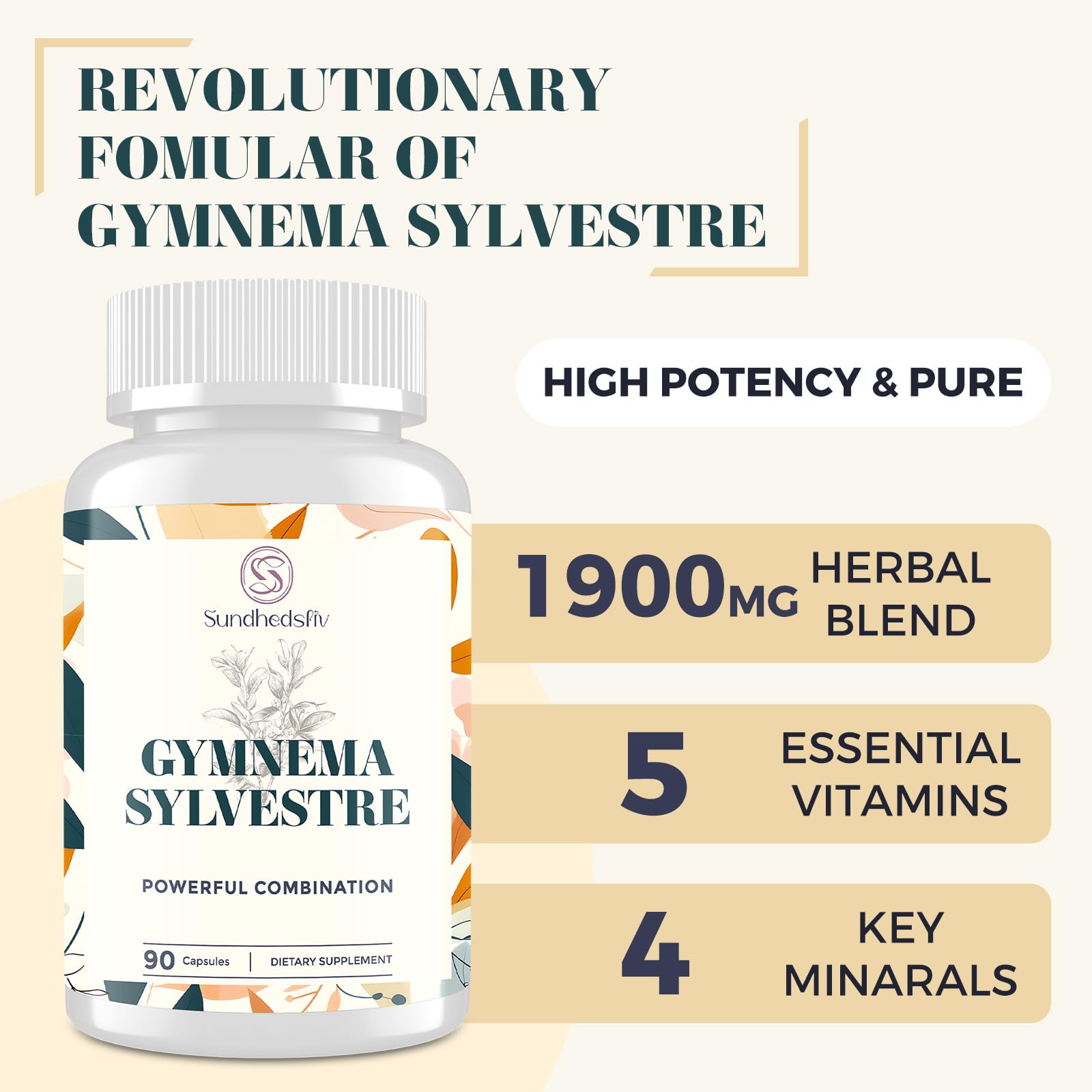 Sundhedsliv 16 in 1 Blxxd Sugr Effective Gymnema Sylvestre Supplement 2100MG | with Berberine, Cinnamon, Bitter Melon | Vitamins, Magnesium & Chromium | 90 Vegan Capsules - TrustMedUSA