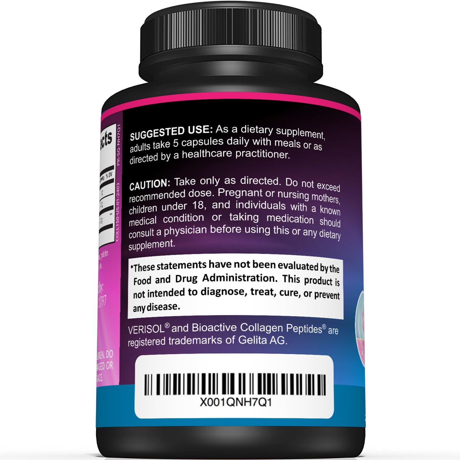 Sunergetic Premium Collagen Peptides Capsules – 2500 mg of VERISOL Collagen Peptides Type 1 & Type 3 – Multi Collagen Supplement to Support Joint Health, Hair, Skin & Nails – 150 Collagen Capsules - Maple Wellness Supplements