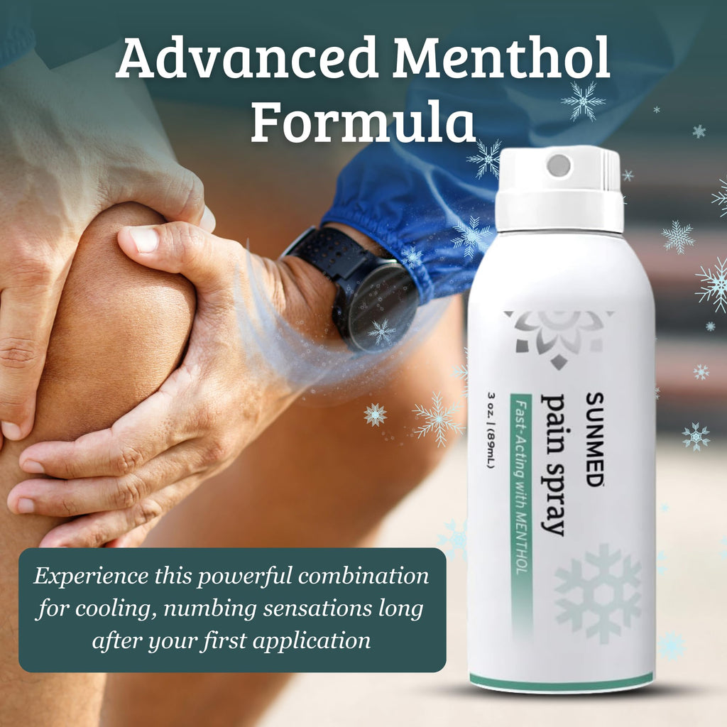 SUNMED Hemp Oil Menthol Spray for Discomfort Soothing & Recovery – Fast-Absorbing, Cooling Topical Formula for Aches, Tension & Muscle Relief – Convenient Spray, Easy Application - TrustMedUSA