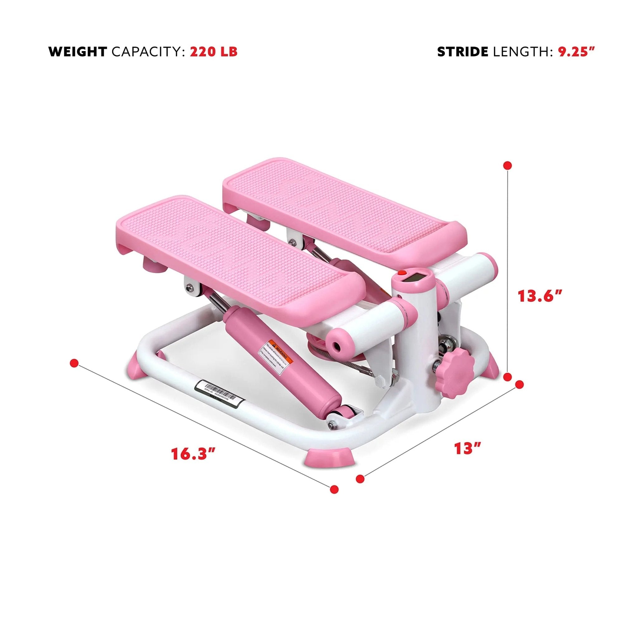Sunny Health & Fitness Mini Stepper for Exercise Low-Impact Stair Step Cardio Equipment - TrustMedUSA