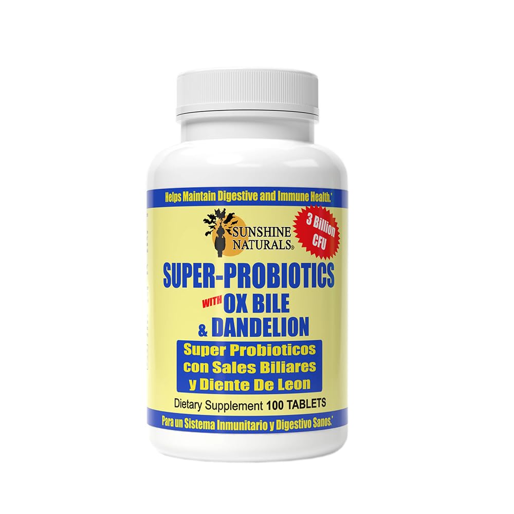 Sunshine Naturals Super Probiotics Supplement. Improves Digestion, Gut Health, Immune System Support, and Healthy Bowel Function. Promotes Healthy Flora. 100 Capsules. - TrustMedUSA