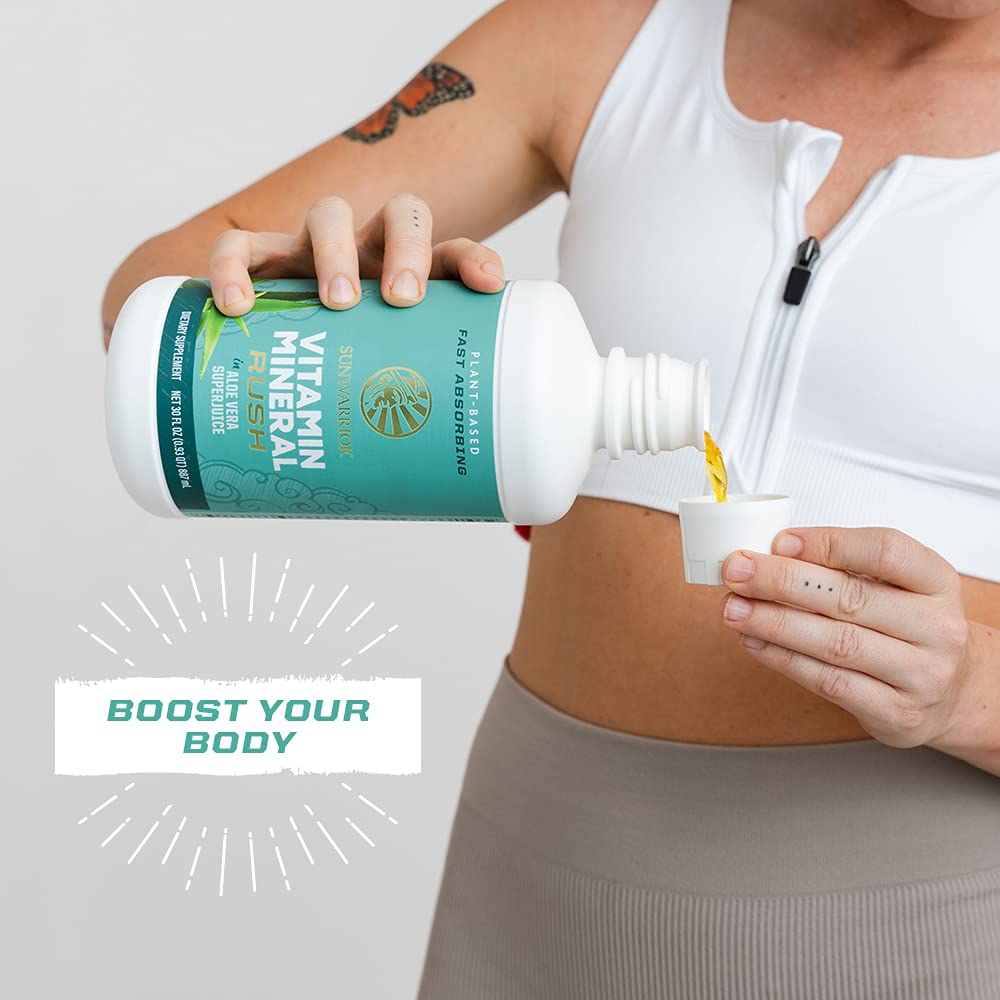 Sunwarrior Liquid Multivitamin Supplements & Minerals Vegan Plant-Based with Aloe Vera for Men and Women | Energy & Immune Support Gluten Sugar Dairy Free | 30 Fl Oz - TrustMedUSA