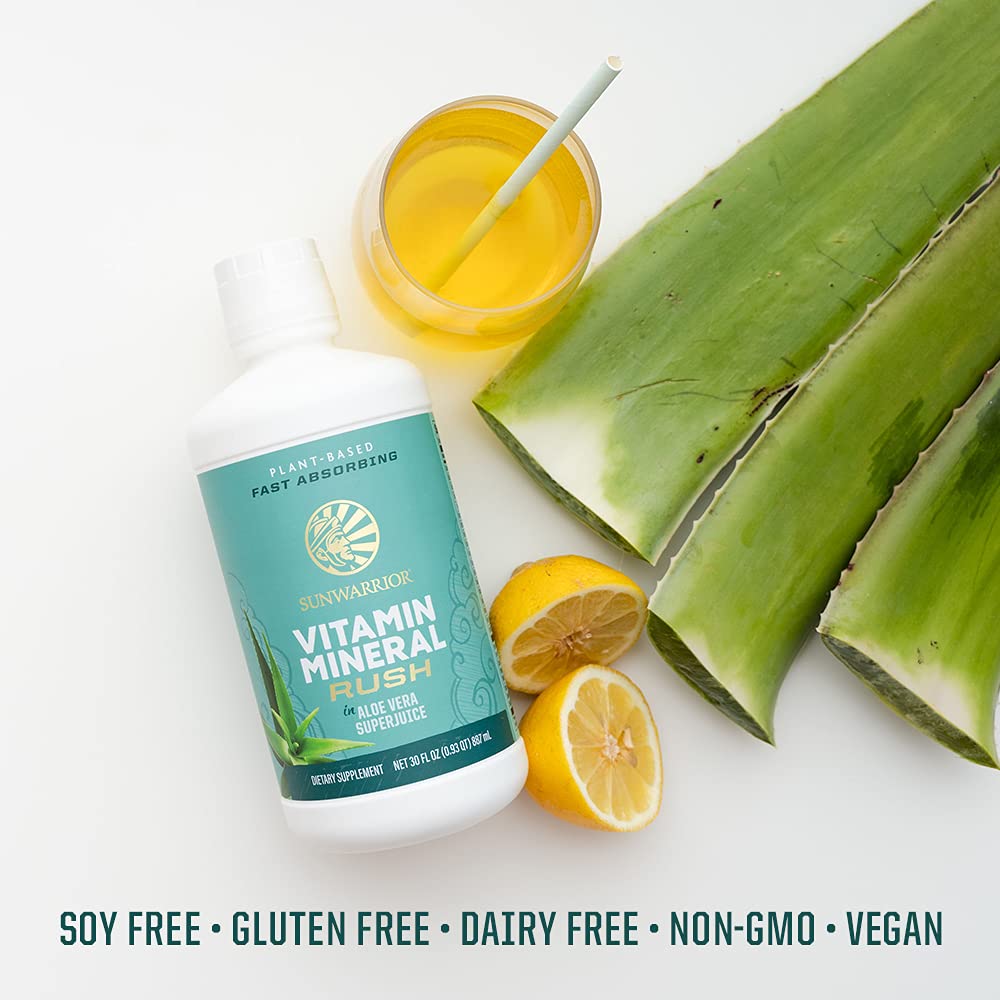 Sunwarrior Liquid Multivitamin Supplements & Minerals Vegan Plant-Based with Aloe Vera for Men and Women | Energy & Immune Support Gluten Sugar Dairy Free | 30 Fl Oz - TrustMedUSA