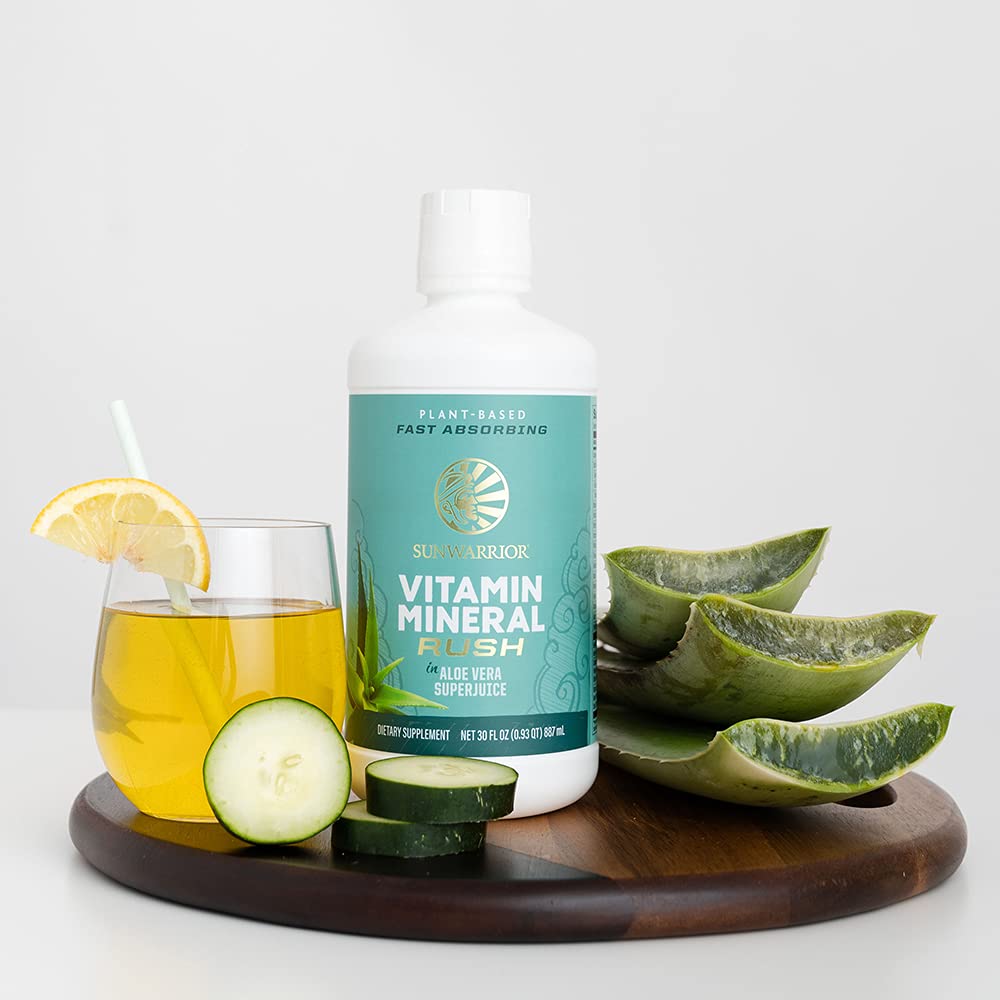 Sunwarrior Liquid Multivitamin Supplements & Minerals Vegan Plant-Based with Aloe Vera for Men and Women | Energy & Immune Support Gluten Sugar Dairy Free | 30 Fl Oz - TrustMedUSA