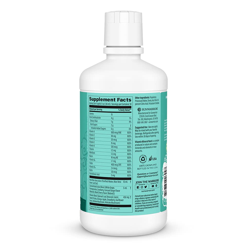 Sunwarrior Liquid Multivitamin Supplements & Minerals Vegan Plant-Based with Aloe Vera for Men and Women | Energy & Immune Support Gluten Sugar Dairy Free | 30 Fl Oz - TrustMedUSA