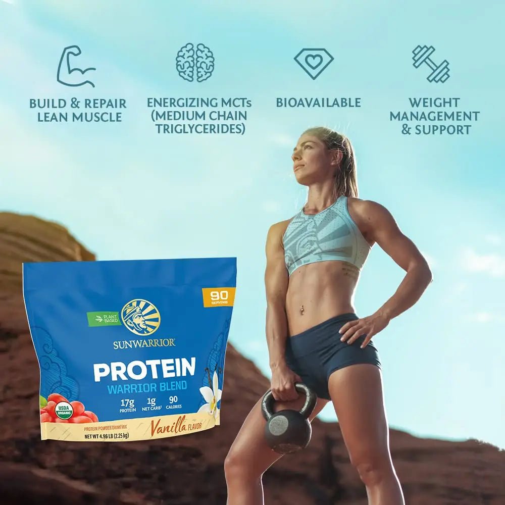 Sunwarrior Vegan Organic Protein Powder Plant-Based | BCAA Amino Acids Hemp Seed - TrustMedUSA