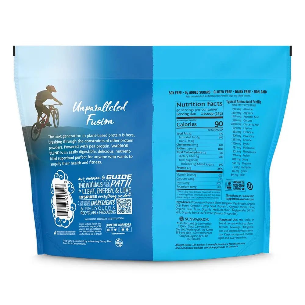 Sunwarrior Vegan Organic Protein Powder Plant-Based | BCAA Amino Acids Hemp Seed - TrustMedUSA