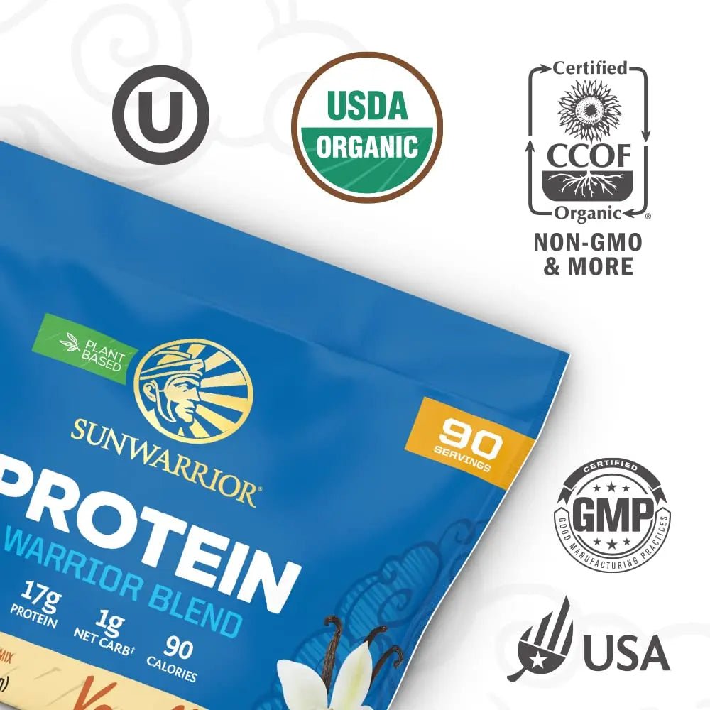 Sunwarrior Vegan Organic Protein Powder Plant-Based | BCAA Amino Acids Hemp Seed - TrustMedUSA
