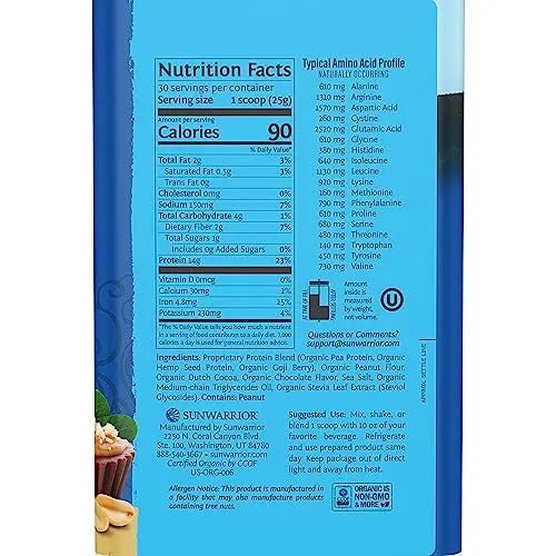 Sunwarrior Vegan Protein Powder Organic Plant-Based Protein | BCAA Amino Acids Hemp - TrustMedUSA