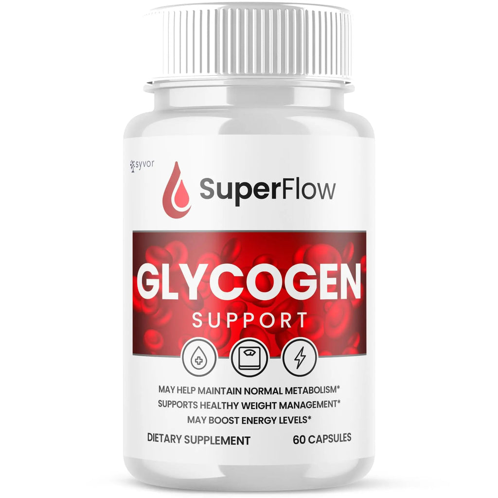 Super Flow Glycogen Support, Official SuperFlow Advanced Formula Glyco Optimizer Capsules, All Natural Super Flow Glycogen Pills, Daily Wellness Supplement to Support Healthy Balance (60 Capsules) - TrustMedUSA