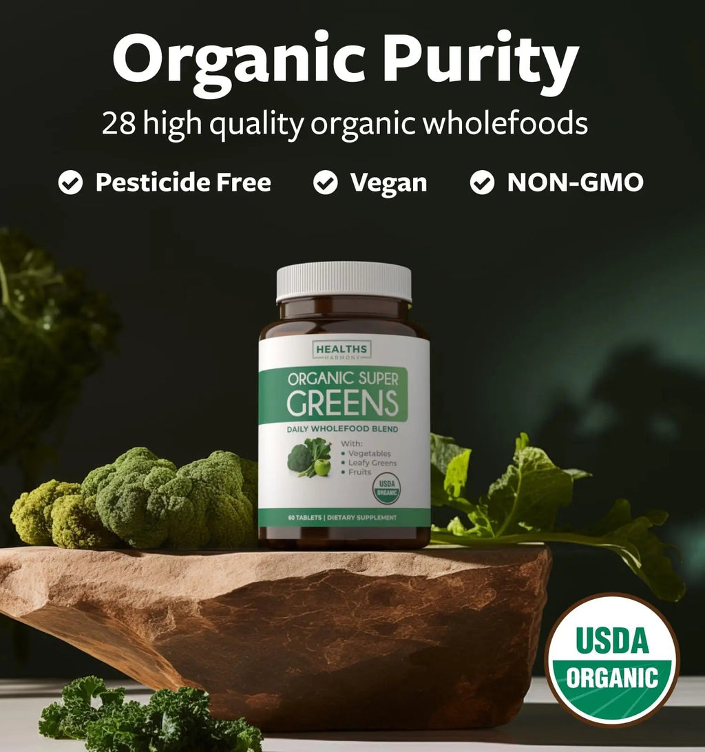 Super Greens & Vitamin C (1-Month Supply) Greens & C Synergy Bundle of Organic Super Greens Powder - Complete Superfood (60 Capsules) & & Vitamin C Immune Support (60 Vegetarian Caps)(Non-GMO) - TrustMedUSA