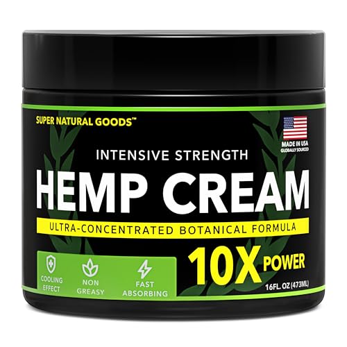 Super Natural Goods Hemp Cream with Hemp Oil, Turmeric, Arnica & Menthol – Botanical Cream with a Cooling Sensation for Localized Application (16oz) - TrustMedUSA