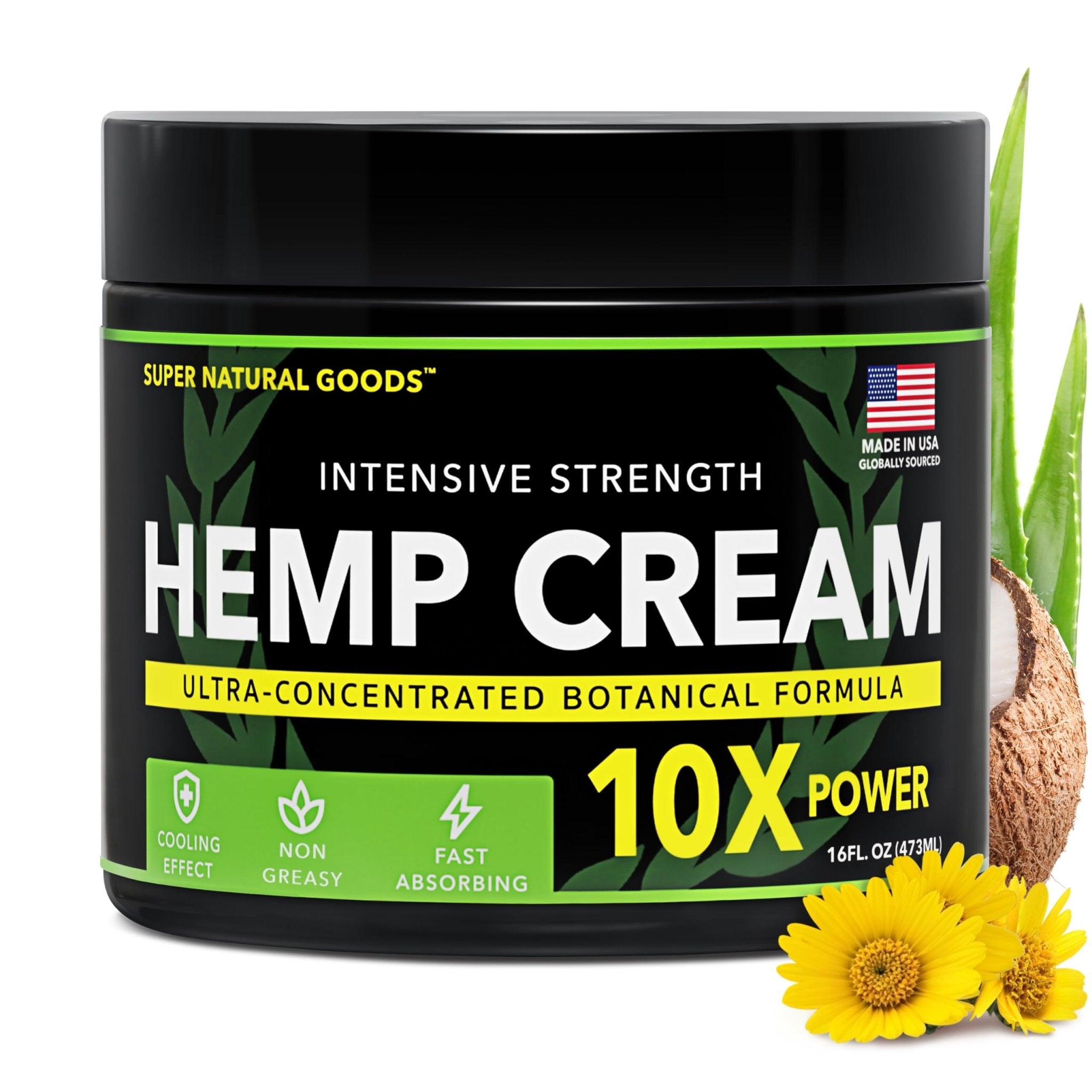 Super Natural Goods Hemp Cream with Hemp Oil, Turmeric, Arnica & Menthol – Botanical Cream with a Cooling Sensation for Localized Application (16oz) - TrustMedUSA