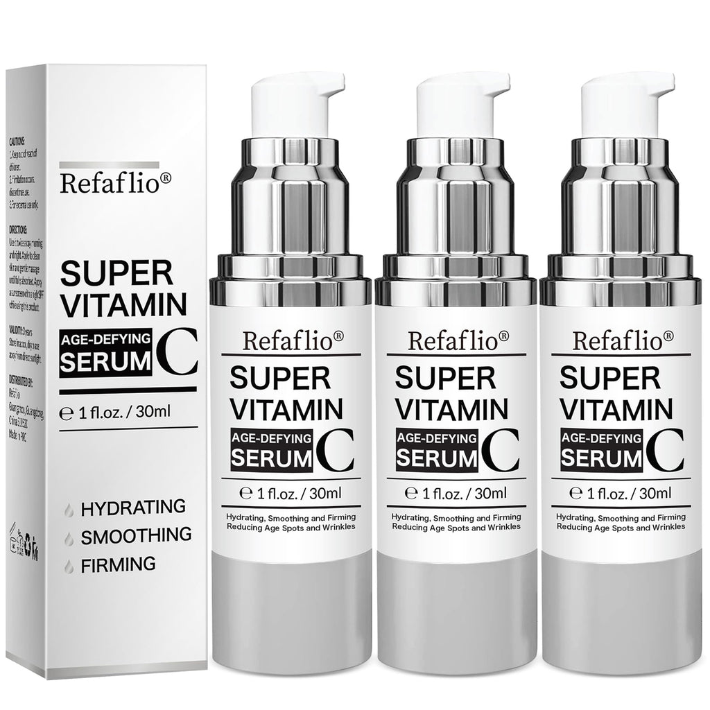 Super Vitamin C Serum for Women over 70, Rapid Anti Aging Cream, Face Lift Cream, Hydrates, Softens, Lifts and Firms, Fights Wrinkles, Advanced Super Serum C 3PCS. (90ml) - TrustMedUSA