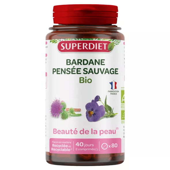 Superdiet Bardane Pensée Sauvage Bio Beauté de la Peau 80 tablets - TrustMedUSA