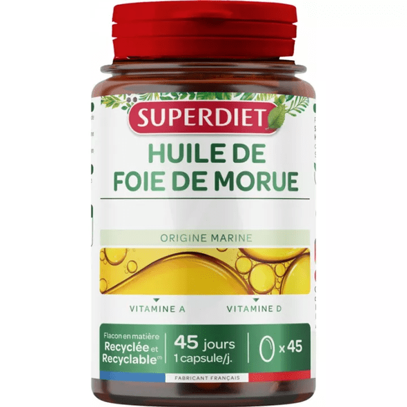 Superdiet Organic Cod Liver Oil 45 Capsules - TrustMedUSA