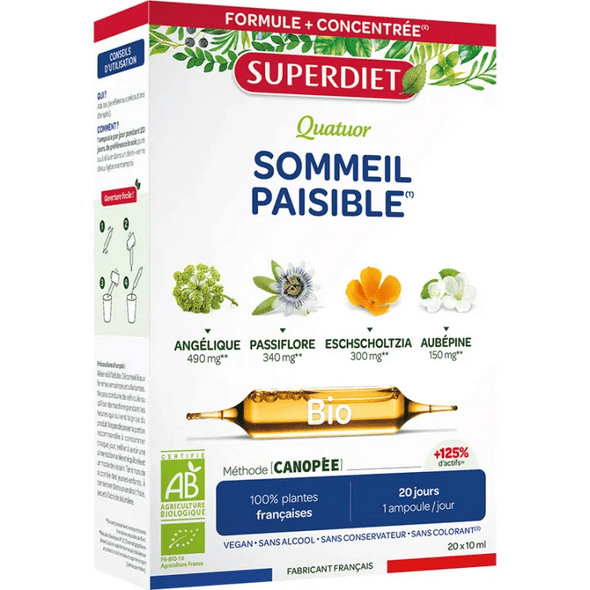 Superdiet Quatuor Sommeil Paisible Bio 20 phials - TrustMedUSA