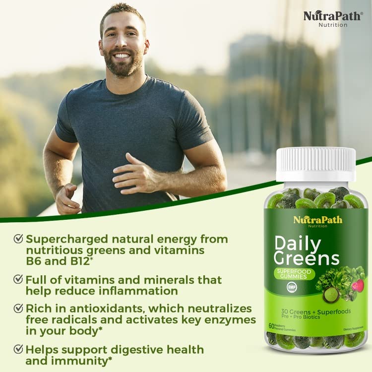 Superfood Daily Greens Gummies - Fruits, Veggies, and Super Foods for Immunity, Energy - 60 Gummies - TrustMedUSA