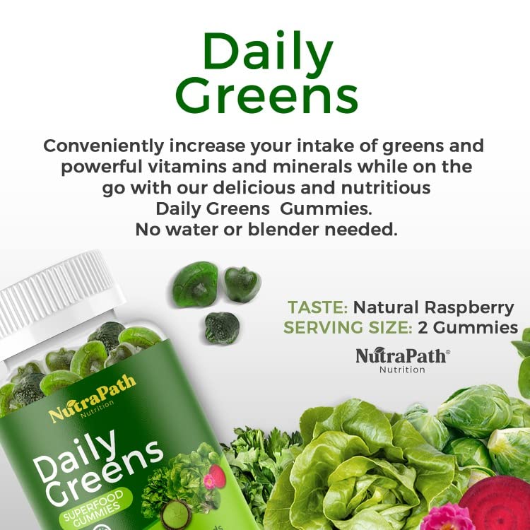 Superfood Daily Greens Gummies - Fruits, Veggies, and Super Foods for Immunity, Energy - 60 Gummies - TrustMedUSA