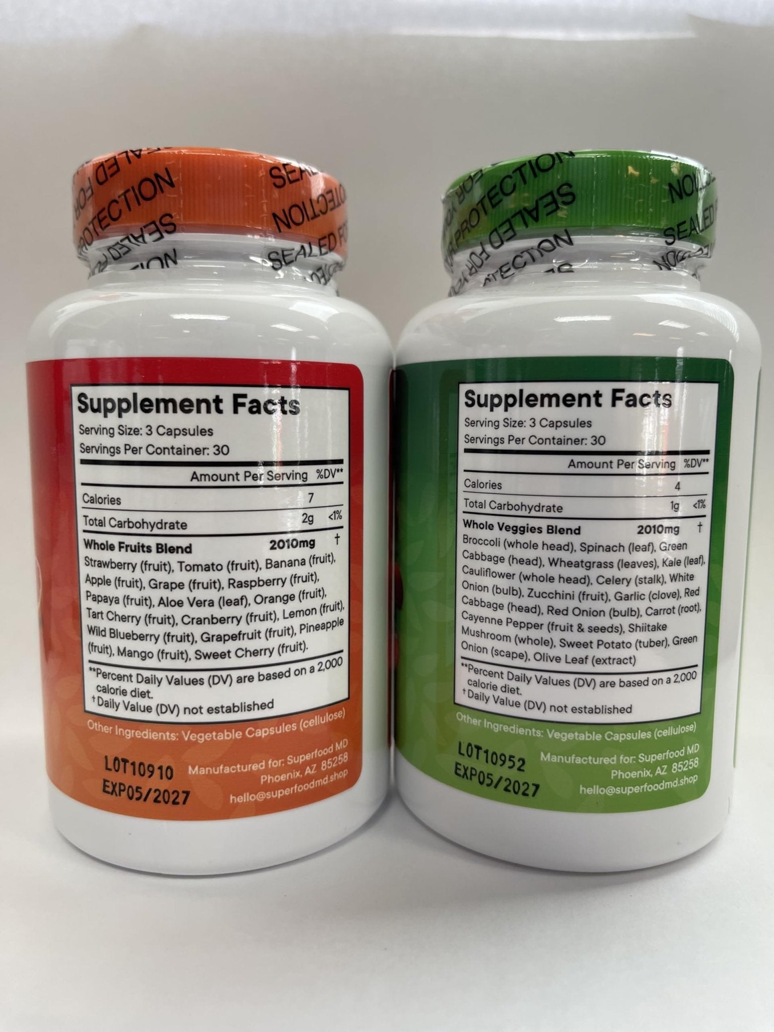 Superfood MD Fruits & Veggies Supplement - Whole Food Natural Superfoods - with Beta Carotene - Soy Free- 90 Count (Pack of 2) - TrustMedUSA
