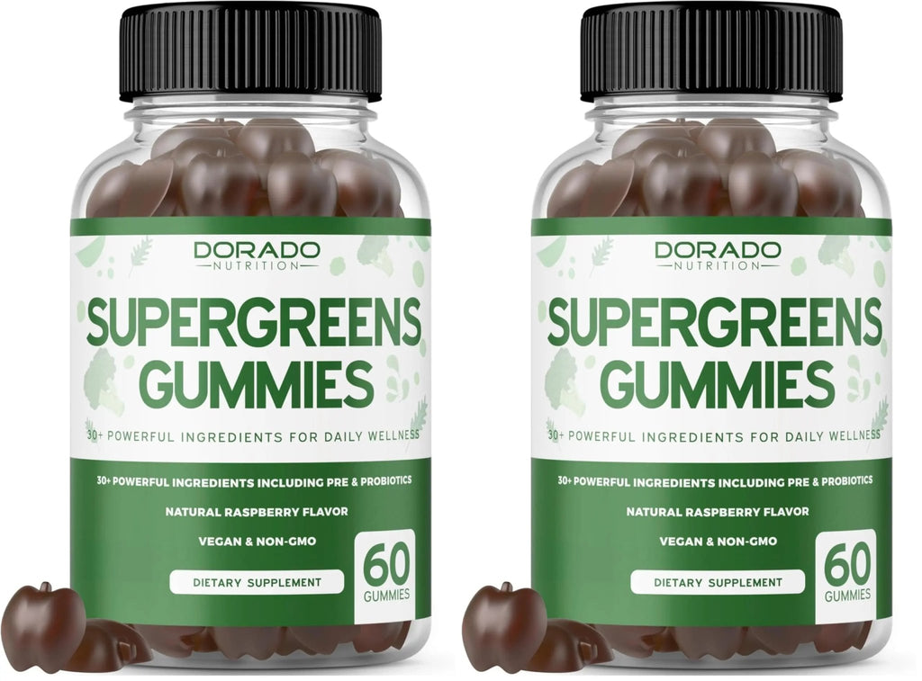 Supergreens Gummies (60 Count) Daily Greens Gummies - Greens Supplements with 8 Ingredient Power Blend - Superfood for Immunity Support for Adults - Third Party Tested, Vegan & USA Made (Pack of 2) - TrustMedUSA
