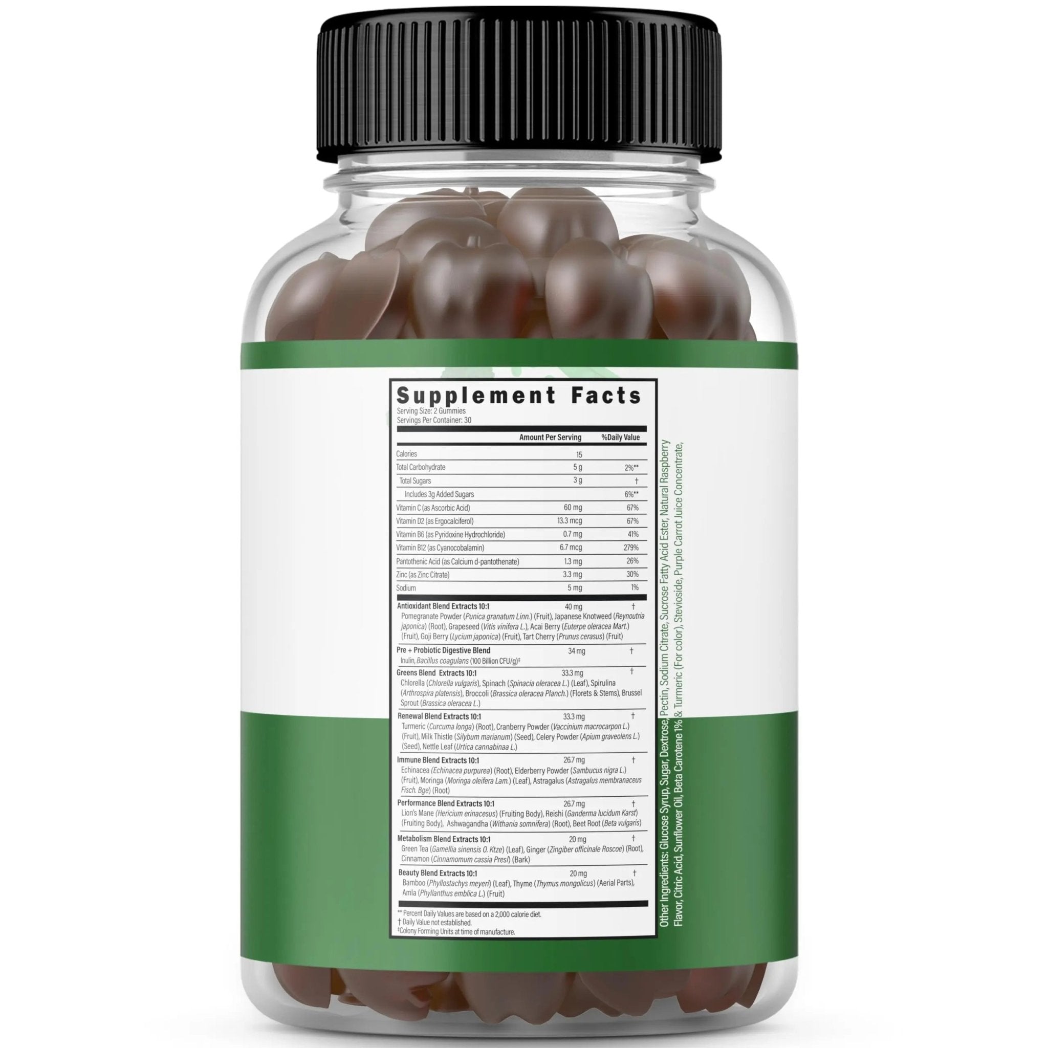 Supergreens Gummies (60 Count) Daily Greens Gummies - Greens Supplements with 8 Ingredient Power Blend - Superfood for Immunity Support for Adults - Third Party Tested, Vegan & USA Made (Pack of 2) - TrustMedUSA