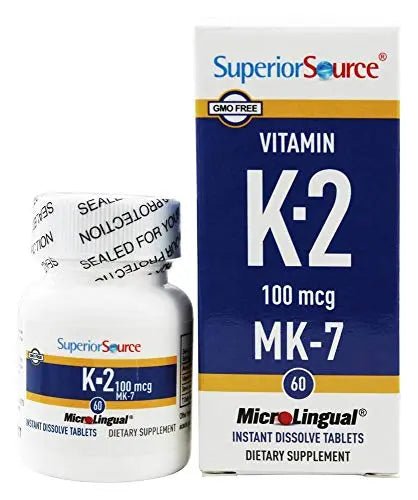Superior Source Vitamin K2 MK-7 (Menaquinone-7), 100 mcg, Quick Dissolve MicroLignual - TrustMedUSA