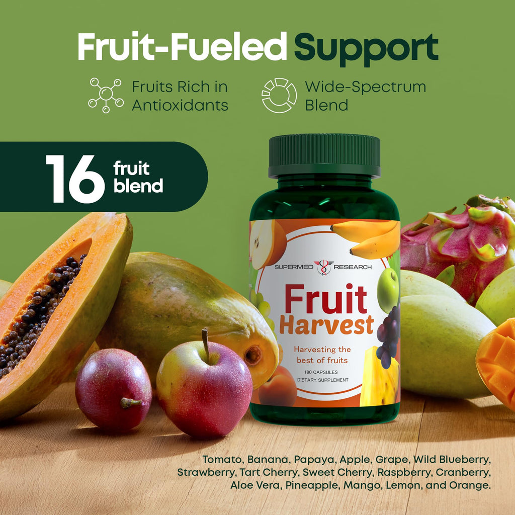 Supermed Research Fruits and Vegetables Supplements – 2 Pack Combination Fruit & Veggies Supplement – Whole Food Vitamins & Minerals for Adults – Superfood Veggie Vitamins for Adults (180 x 2, 360 Ct) - TrustMedUSA