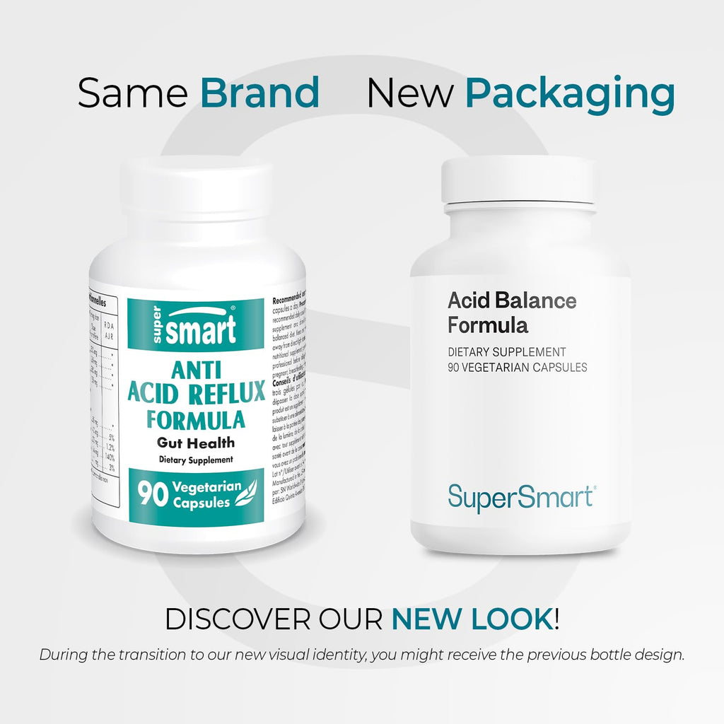 Supersmart Acid Balance Formula (Advanced Complex) - with Zinc L-Carnosine, Slippery Elm Extract, Licorice Root | Non-GMO & Gluten Free - 90 Vegetarian Capsules - TrustMedUSA