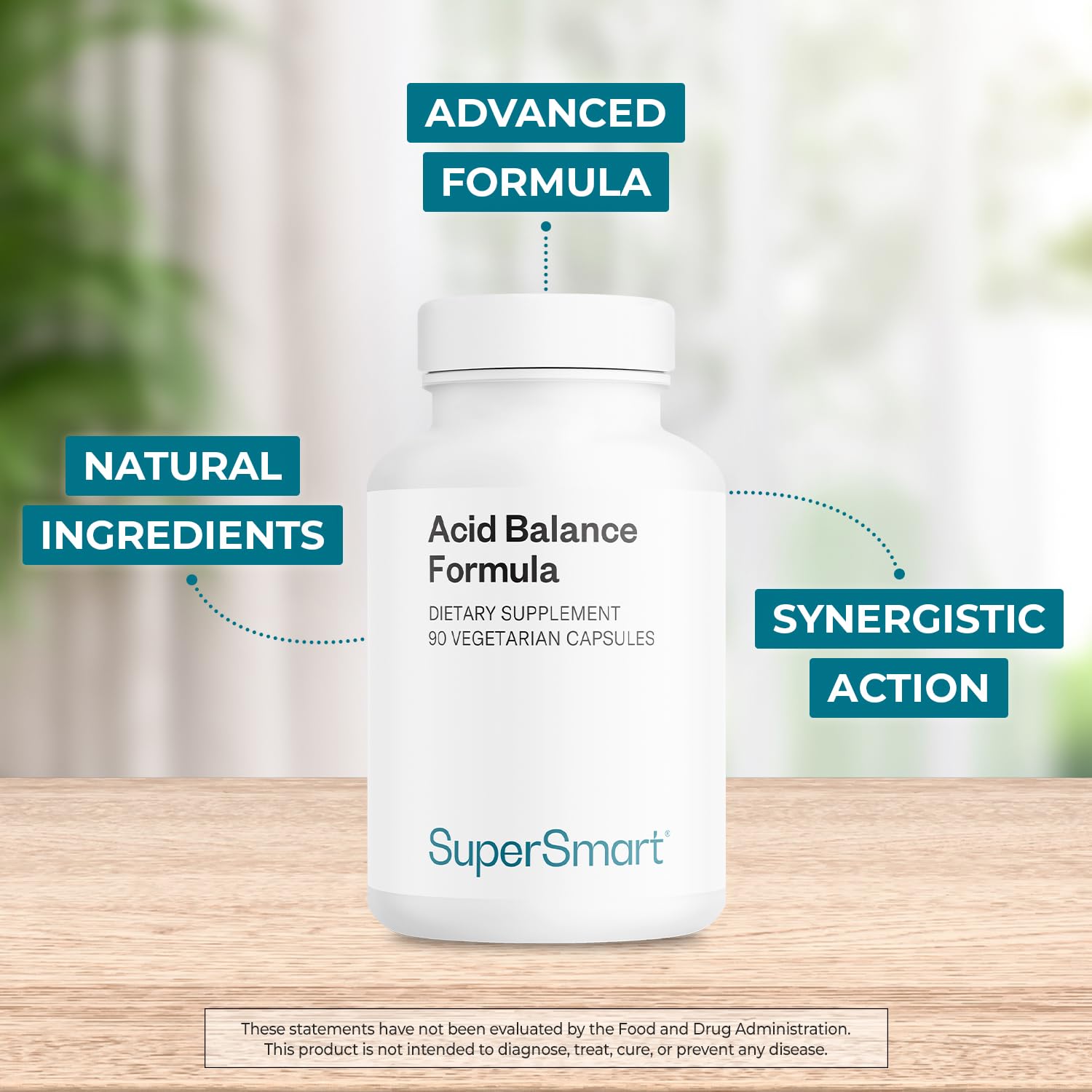 Supersmart Acid Balance Formula (Advanced Complex) - with Zinc L-Carnosine, Slippery Elm Extract, Licorice Root | Non-GMO & Gluten Free - 90 Vegetarian Capsules - TrustMedUSA