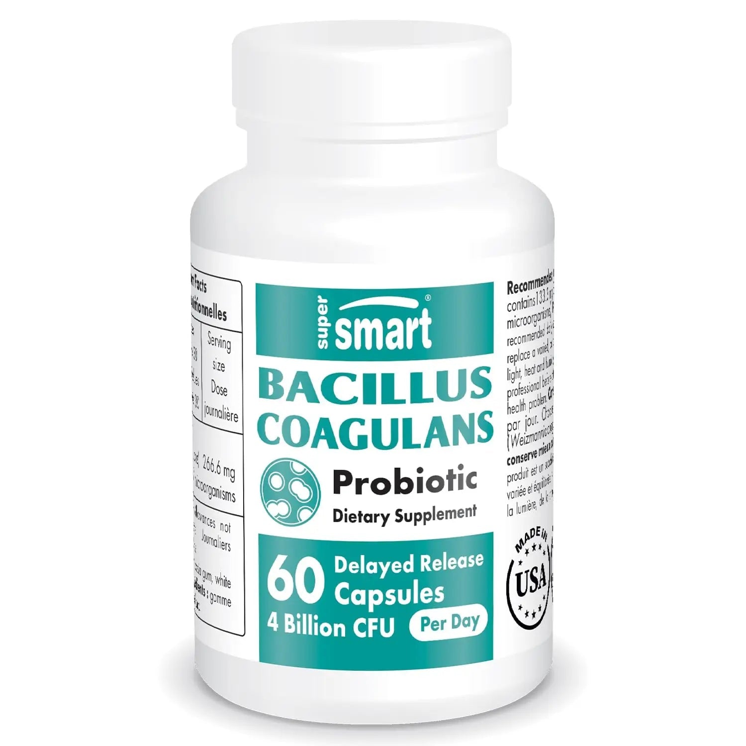 Supersmart - Bacillus Coagulans Probiotic 4 Billion CFU per Day (High Absorption) - TrustMedUSA